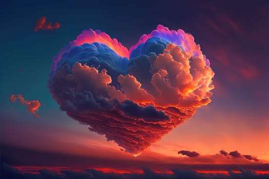 clouds in the form of a heart.