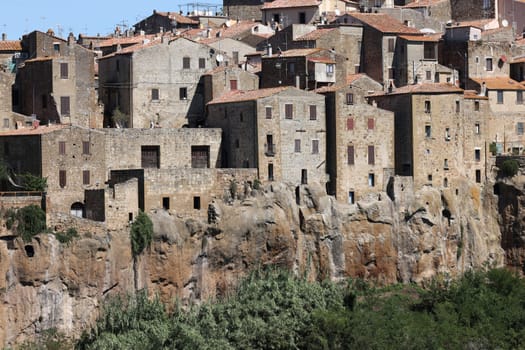 Pitigliano - the picturesque medieval town founded in Etruscan time on the tuff hill in Tuscany, Italy.