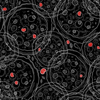 Digital paper for pizza advertising. Pizza menu. Pizzeria seamless pattern. Dark trendy modern design for social media and print