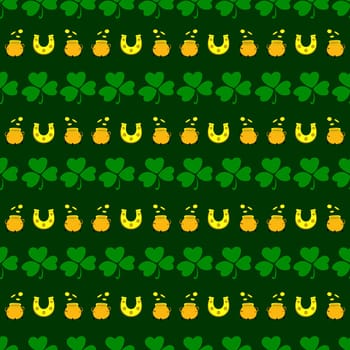 SAINT PATRICK S DAY seamless pattern with clover