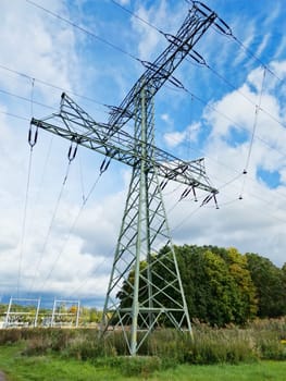 Industrial Electric Voltage Structure. Power Station For Electricity