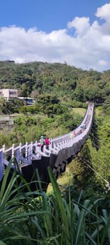 Baishi Lake Suspension Bridge, Taipei City - Feb 17, 2023 : Baishi Lake Suspension Bridge, Taipei City, Taiwan