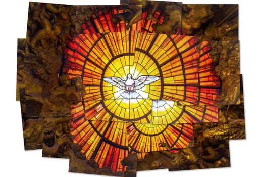 Creative picture of Holy Spirit symbol of peace, love and hope. Concept for Christianity, god, heaven.