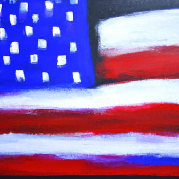 The flag of the United States of America - the national flag of the United States, also known as the Stars and Stripes flag, is the official state symbol of the USA. A naively painted bright flag