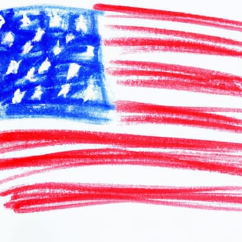 The flag of the United States of America - the national flag of the United States, also known as the Stars and Stripes flag, is the official state symbol of the USA. A naively painted bright flag