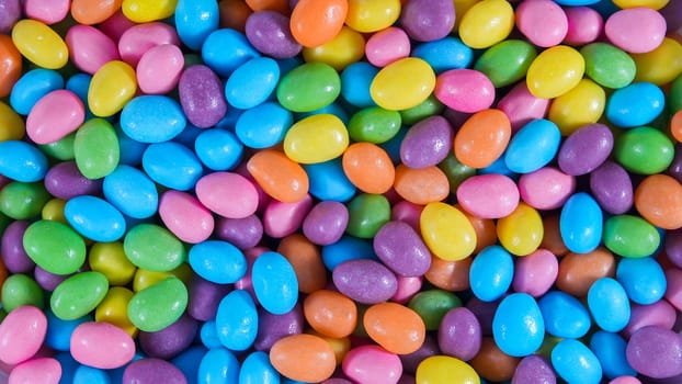 Background from colorful jelly bean candy eggs