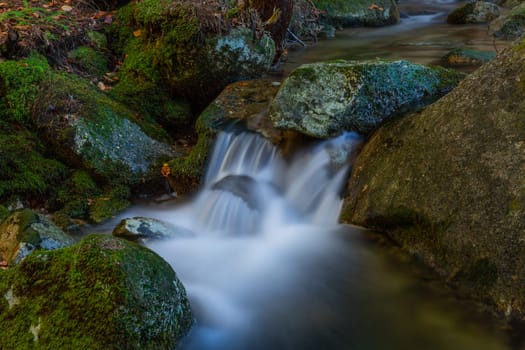 River waterfall in the portuguese national park of Geres, in the north of the country