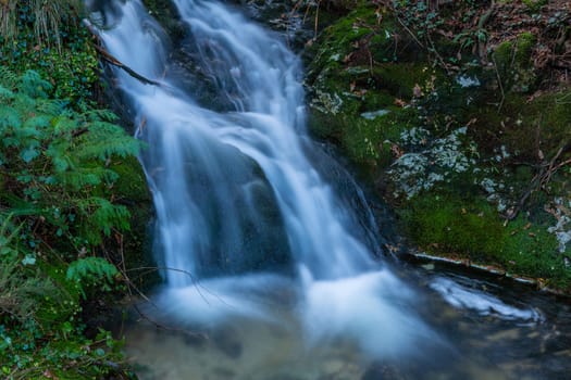 River waterfall in the portuguese national park of Geres, in the north of the country