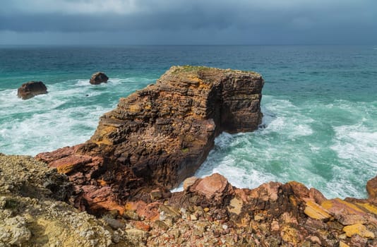 Cliffs in the Algarve West Coast, near Sagres, Portugal