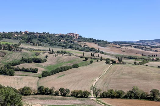 The rural landscape near Pienza in Tuscany. Italy