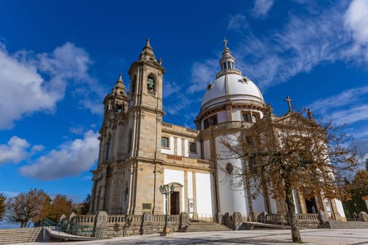 Braga, Portugal - November 1, 2022: Sanctuary of Our Lady of Sameiro is a Marian sanctuary located in Braga, Portugal.