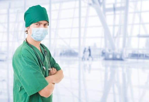 happy male doctor at the hospital