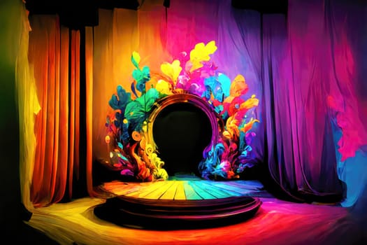 A fantastic little stage in colorful light.