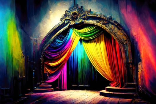A fantastic little stage in colorful light.