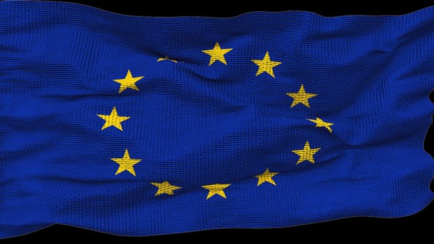 Waving flag of the European Union. Computer generated 3d render