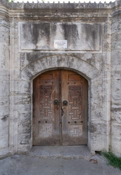 Entrance of tomb of Ferehat Pasa, or Ferhat Pasa Turbesi, suited in Eyupsultan district, Istanbul, Turkey