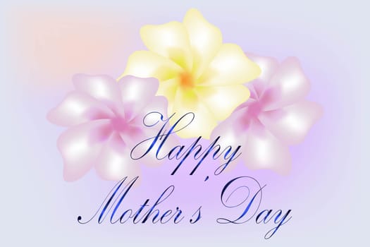 Mother's day card with delicate flowers on a beautiful background. Vector image.