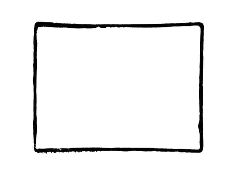 Dirty hand drawn rectangle frame with copy space on white background