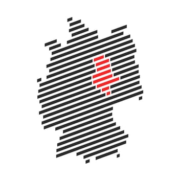Modern diagonal black stripe map of Germany showing Federal State of Sachsen-Anhalt