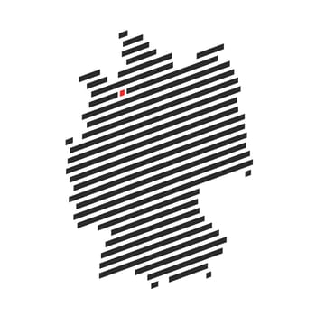 Modern diagonal black stripe map of Germany showing Federal State of Bremen