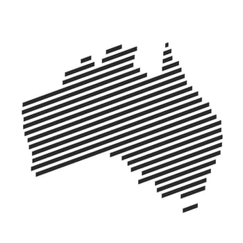 Diagonal black stripe map of Australia