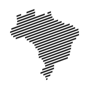 Diagonal black stripe map of Brazil