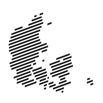Diagonal black stripe map of Denmark