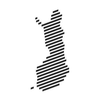 Diagonal black stripe map of Finland