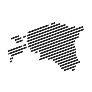 Diagonal black stripe map of Estonia