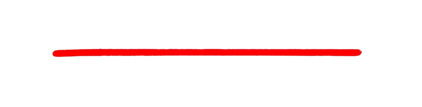 Long hand painted red stripe to underline