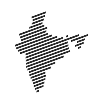 Diagonal black stripe map of India