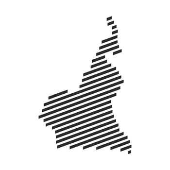 Diagonal black stripe map of Cameroon