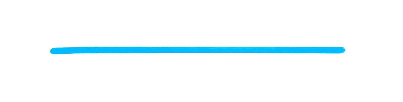 Long hand painted blue stripe to underline