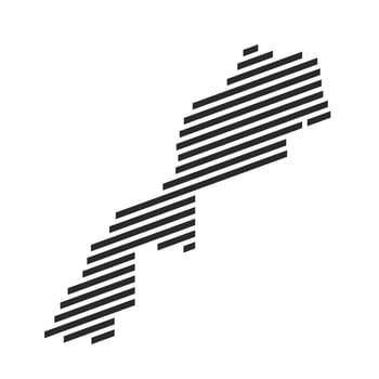 Diagonal black stripe map of Morocco