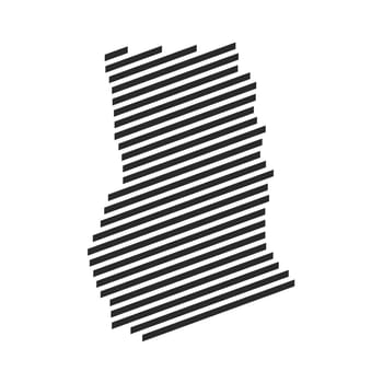 Diagonal black stripe map of Ghana