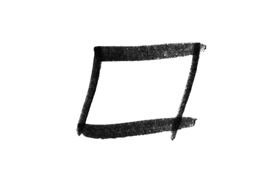 Dirty hand painted rectangle frame made with pencil black