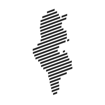 Diagonal black stripe map of Tunisia
