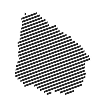 Diagonal black stripe map of Uruguay