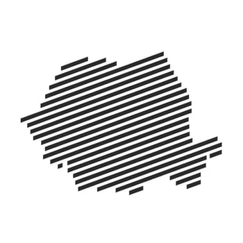 Diagonal black stripe map of Romania