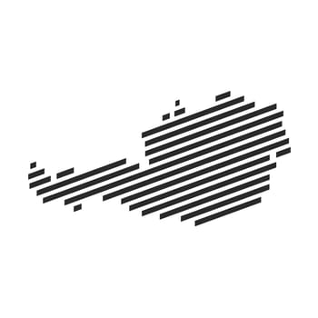 Diagonal black stripe map of Austria
