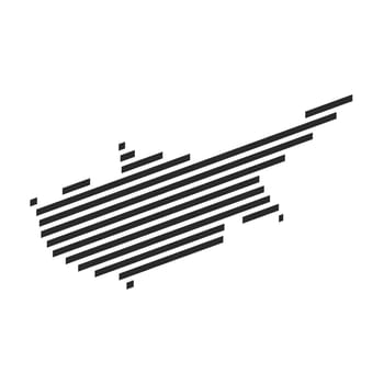 Diagonal black stripe map of Cyprus