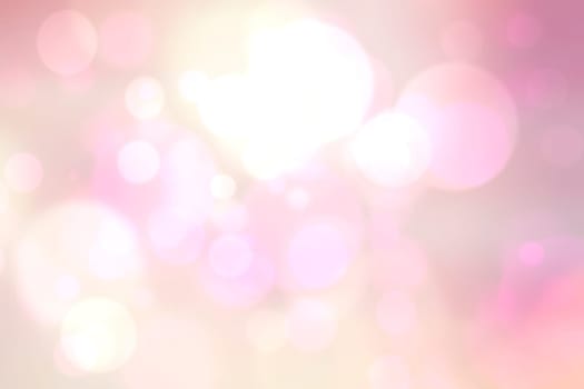 Abstract blurred fresh vivid spring summer light delicate pastel yellow pink orange bokeh background texture with bright circular soft color lights. Beautiful backdrop illustration.