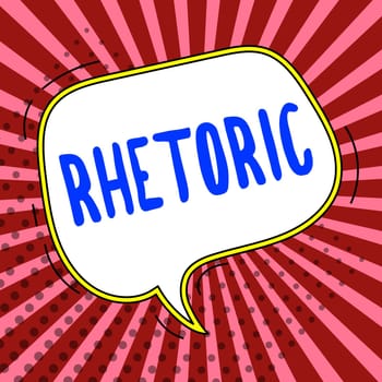 Conceptual caption Rhetoric, Business showcase study of writing or speaking as mean of communication or persuasion