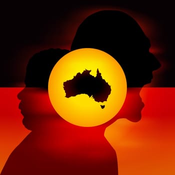 Aboriginal australian flag illustration, a tribute to first nations