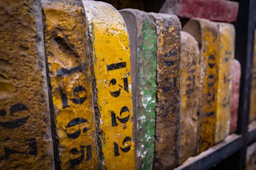 January 17 2023 Brest, Finistere, France : Old printing company with old  lithography stones