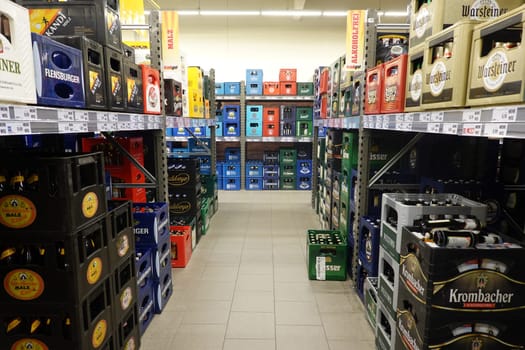 Symbolbild - große Bier-Auswahl in einem Getränkemarkt