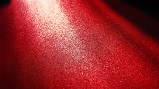 Diagonal rays of light on a red or scarlet background. Blurred abstract background light effect, light leaks. Side surface illumination. Parallel and asymmetric lines or stripes of light at an angle
