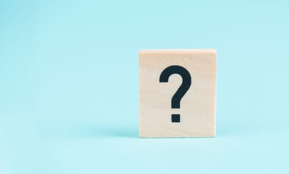 Question mark, education and business concept, searching for answers, thoughts for solving a problem, having doubts
