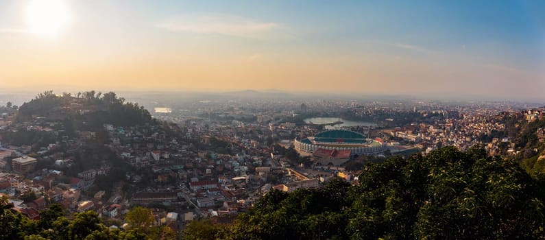 Soccer stadium in Antananarivo (AN-tan-AN-ah-REEV-oo) - City of a Thousand, also known as Tana, capital and largest city of Madagascar. Tananarive, poor capital and largest city in Madagascar.