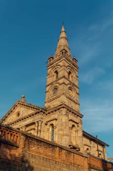 Tower of Besakana chappel, church in historical center of Royal palace complex Rova of Antananarivo, Madagascar